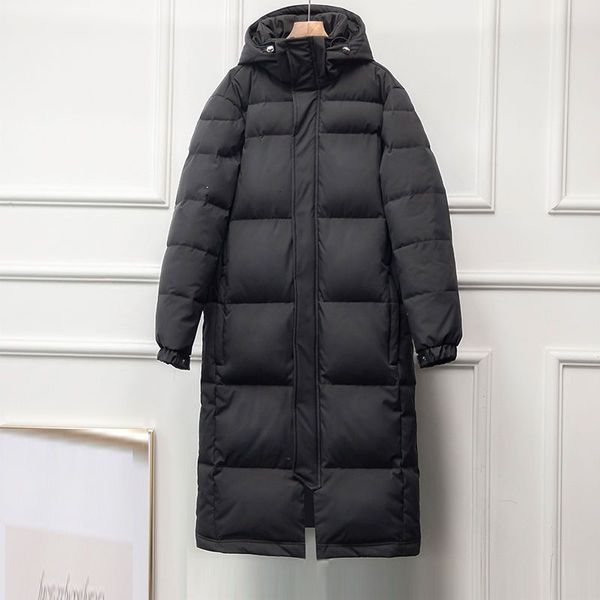 

women's down parkas s4xl black cotton coat winter maxi jacket with hood thicken loose warm long padded quilted c376 230111