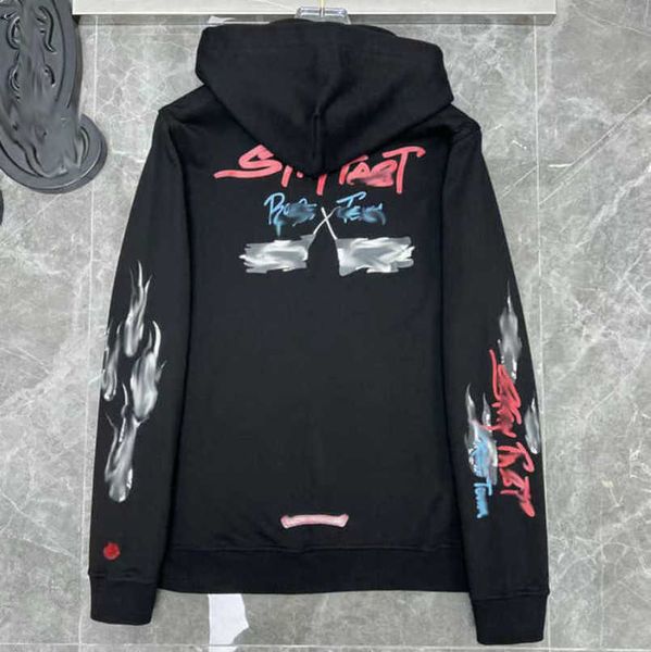 

sweatshirts fashion luxury men's jackets hoodies men women designer boy sanskrit print sweater zipper hooded cross pullover hoodie casu, Black