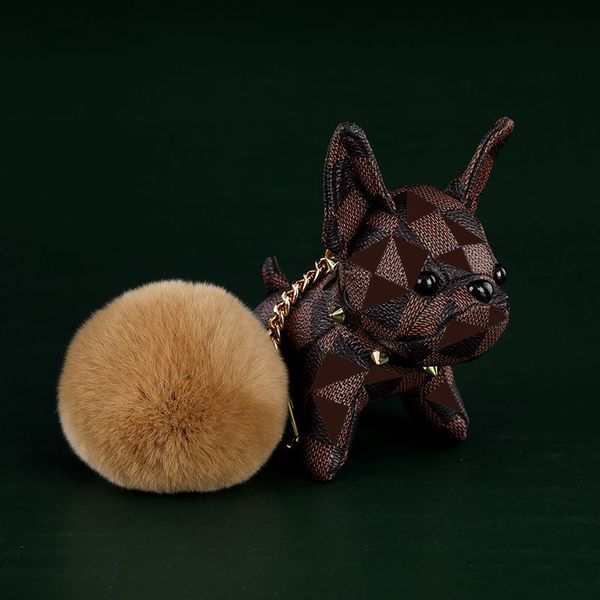 

designer keychain puppy fur ball pendant key chain car pendant metal portable fashion personality creative very nice, Silver