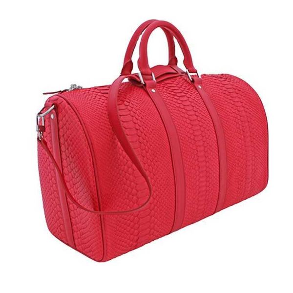 

luxury large bespoke genuine python leather weekend duffle bag real skin duffel travel