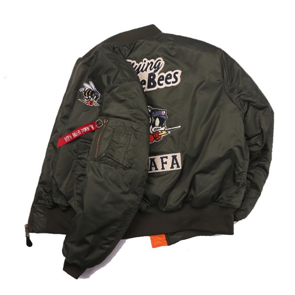 

men's jackets arrival usafa fashion military thick men pilot winter water proof puffer bomber coats with embroidered patches 230110, Black;brown