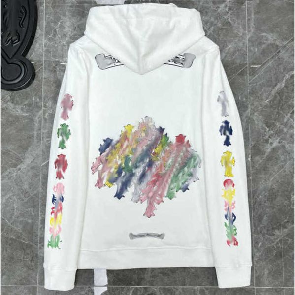 

men's fashion luxury sweatshirts jackets ch hoodies men women designer boy sanskrit print sweater zipper hooded cross pullover hoodie c, Black