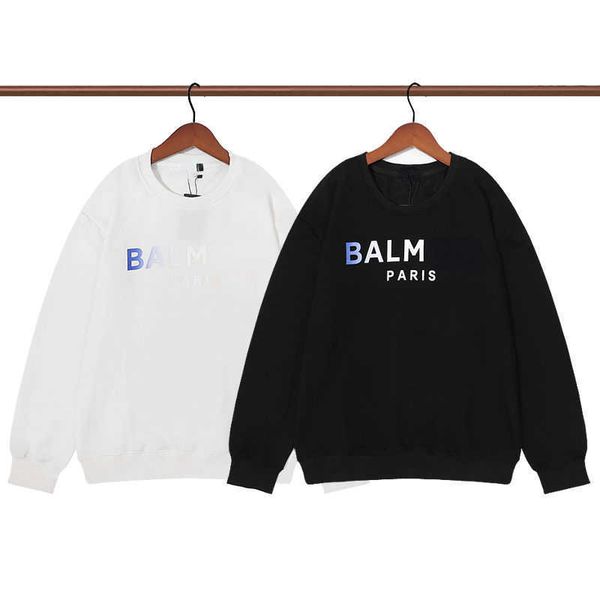 

cotton sweatshirt mens sweater blam designer sweaters men women hoodie long-sleeved tshirt fashion round neck pullover coat 088, Black