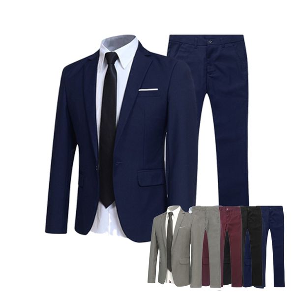 

men's suits blazers trend suit two-piece male british gentleman hair stylist groom wedding dress formal mens blazer jacket 230111, White;black