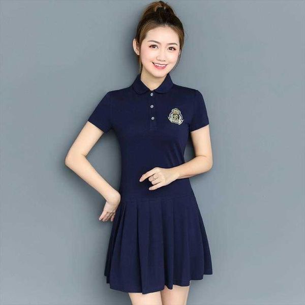 

skirt polo womens summer korean style casual dress student coline, Black;gray