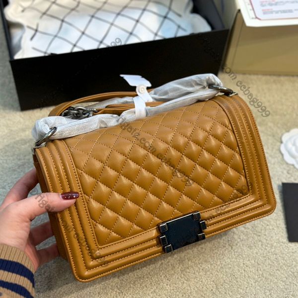 

25cm vintage shiny cowhide jumbo designer bags flap quilted diamond classic crossbody shoulder women sacoche silver metal hardware wallets l