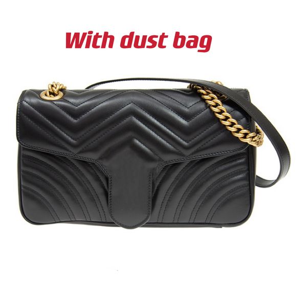 

wholesale marmont fashion genuine leather shoulder bag heart chain purse in 4 size with dust bag