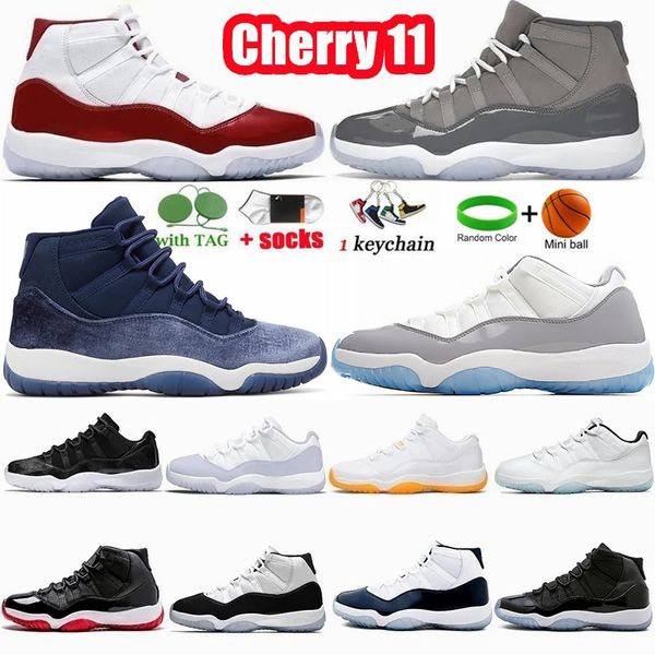 

cherry 11 basketball shoes 11s red midnight navy cool cement grey pure violet 25th anniversary legend blue bred 72-10 mens womens designer