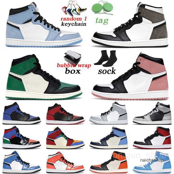 

with original box jumpman 1 men women basketball shoes 1s high og university blue pine green hyper royal mid purple pulse outdoor mens