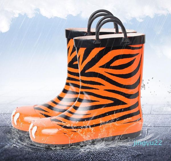 

new fashion tiger childrens shoes pvc rubber kids baby cartoon shoes childrens water shoes waterproof rain boots8728024, Black;red