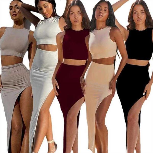 

womens short casual dresses summer split sheath skirt two piece, Black;gray