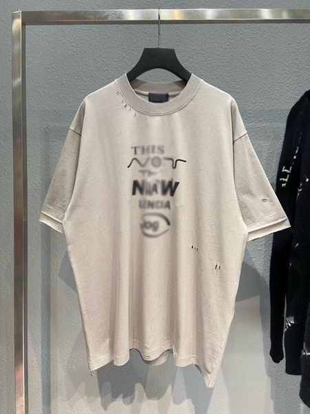 

men's t-shirts short-sleeved t-shirts for couples of men and women in front of the letters printed old ragged logo, White;black