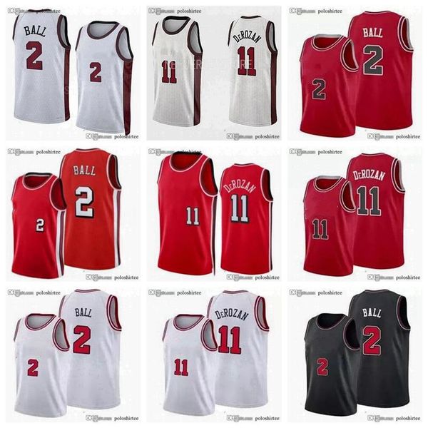 

lonzo ball 2 basketball jerseys demar derozan 11 edition city jersey 2023 men kids, Black;red