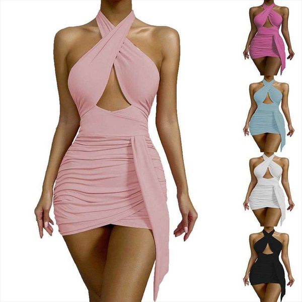 

summer temperament dress womens clothing tight skirt halter, Black;gray