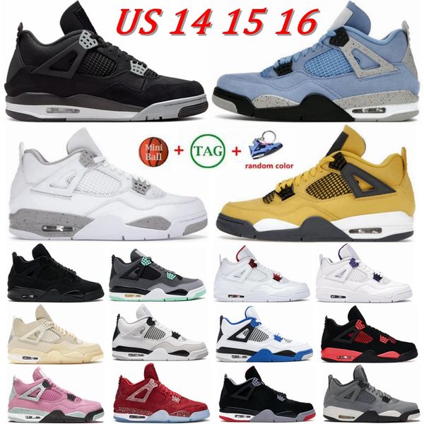 

2023 designer men women basketball shoes 4 4s military black cat red thunder sail university blue white oreo fire pure money midnight navy m