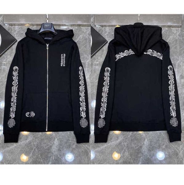 

men's jackets luxury fashion sweatshirts men women classic hoodies ch zipper hooded sweater designer cross pullover sanskrit hoodie cas, Black;brown