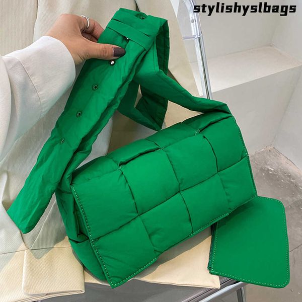 

shoulder bags oxford cloth weave women's padded handbags designer quilted female shoulder bags 2022 spring new luxury brand messenger b