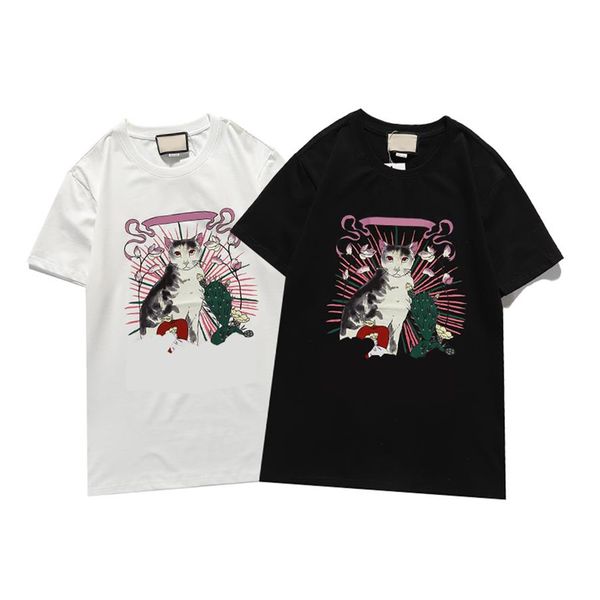 

mens stylist t shirt summer brand breathable loose tshirts for men and women couple designer hip hop streetwear luxury tees223d, White;black