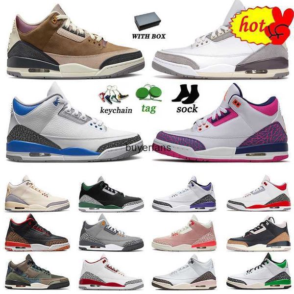 

2023 og size 13 mens fire red 3s basketball shoes with jumpman 3 cool grey pine green oregon black cement dark iris cardinal jorsan tinker w
