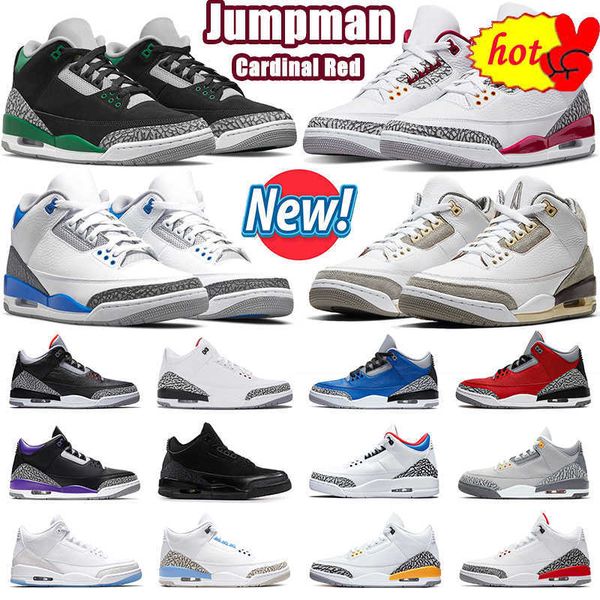 

2023 og men basketball shoes 3 3s jumpman cardinal red cement pine green racer blue medium grey midnight navy court purple unc mens trainer, Black