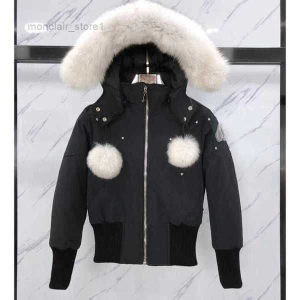 

men down parkas fur collar moose jacket mens man winter coat doudoune hooded knucklese thickened elastic leisure white duck large 5 8tnf, Black