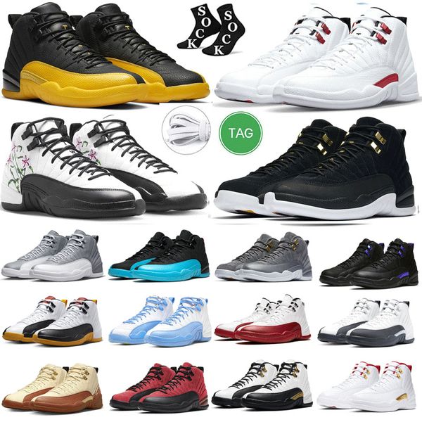 

royalty grind men basketball shoes jumpman 12 12s stealth flu game release french blue royal dark concord black taxi playoff mid cut sports