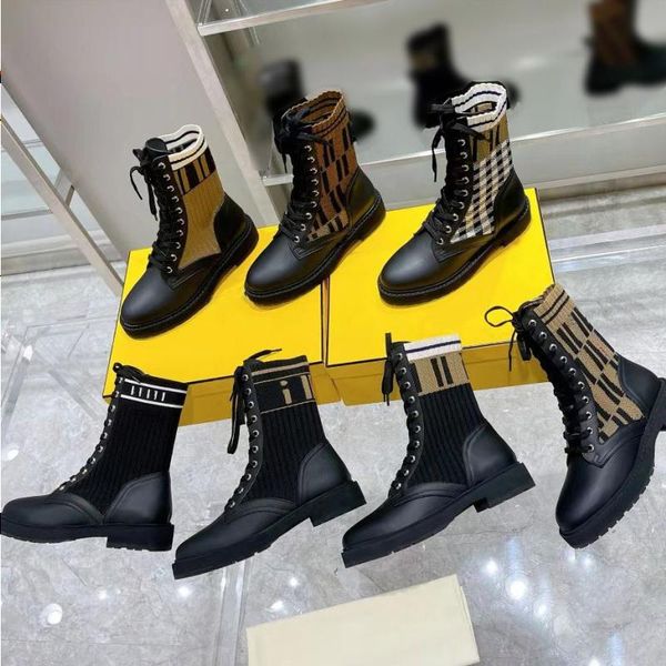 

luxurys designer brand knitted stretch martin boots stretch high heel winter chelsea motorcycleclassic short boot rubber outsole elasti vpts, Black