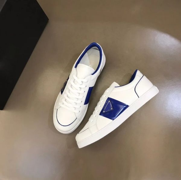 

2022 new fashion men downtown sneakers shoes enameled triangle skateboard walking white black leather man leisure flats man outdoor trainer