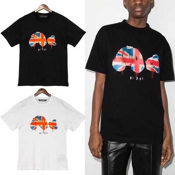 

famous mens highquality t shirt letter print round neck short sleeve black white fashion men women tees asian size s-xl, White;black