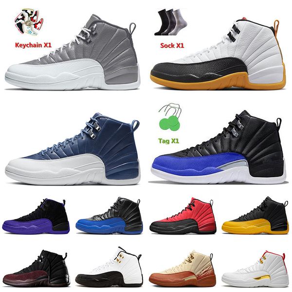 

designer mens basketball shoes 12 12s xii jumpman stealth hyper royal stone blue for men women flu game twist fiba outdoor sneakers trainers