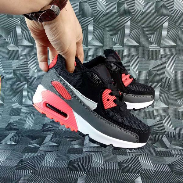 

kids designer brand kids shoes 90 baby toddler classic children boy and gril fashion bracelet running sneakers outdoor sports trainers 26-35, Black