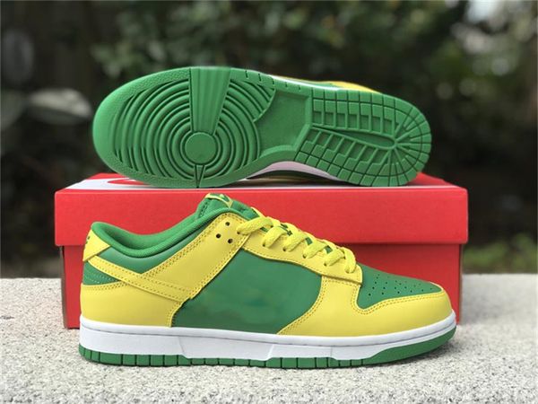 

shoes low reverse brazil dunks green/yellow strike-white women sports sneakers original dv0833-300, White;red