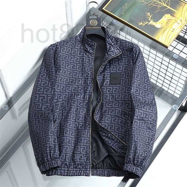 

men's jackets designer fall badge high neck long sleeve zipper cardigan windbreaker casual jacket nz58, Black;brown