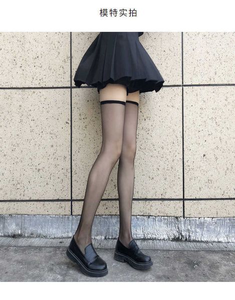 

toys stockings long tube silk anti hook knee socks white black high jk thigh lolita loli, Red;black