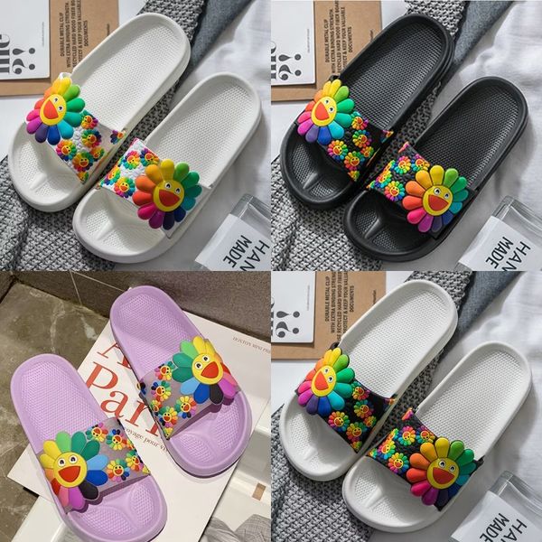

2023 sun flower sandals indoor outdoor soft sole non-slip flip-flops, Black