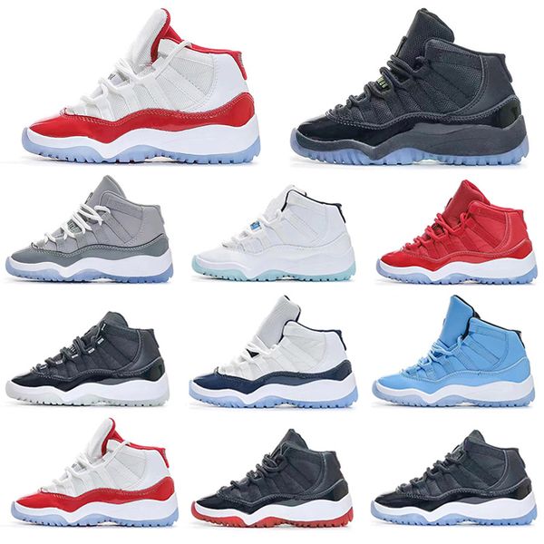 

bred 11s basketball shoes gym red infant children xi toddler gamma blue concord 11 trainers boy girl tn sneakers space jam child kids eur28-, Black