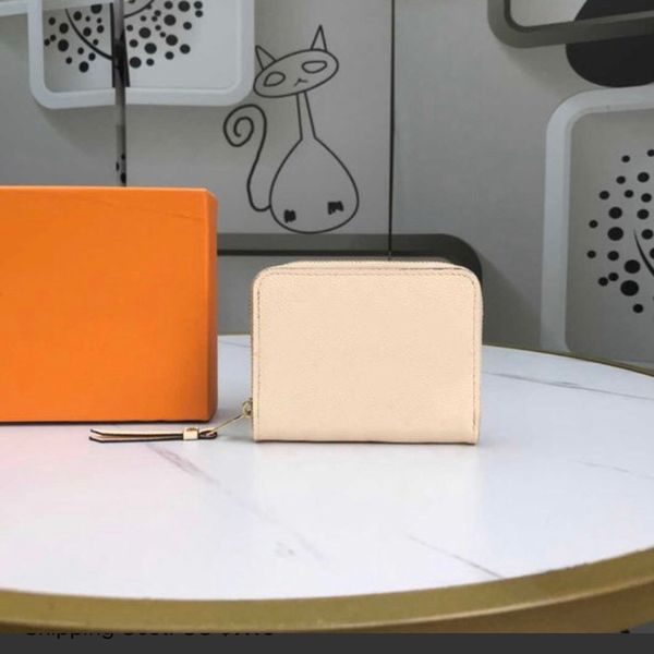 

gradient zippy card holder sold with box genuine leather small leather goods, Brown;gray