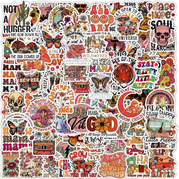 

50pcs vintage hippies stickers peace love graffiti kids toy skateboard car motorcycle bicycle sticker decals wholesale