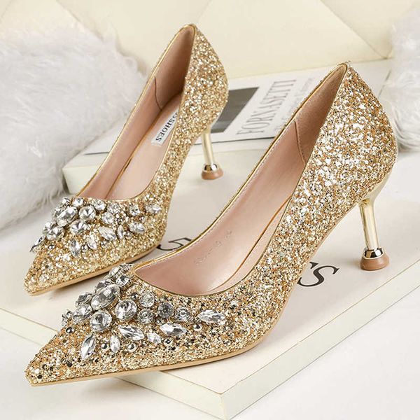 

dress shoes new kitten heels rhinestone women pumps sequins high wome, Black