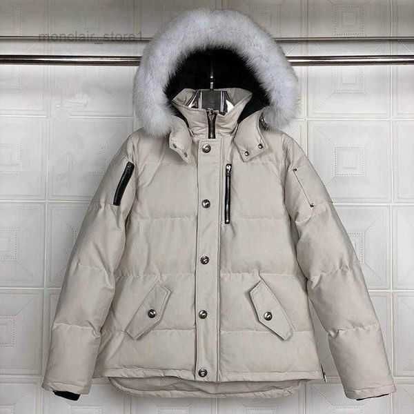 

puffy jacket fur hooded parka winter men's jackets casual mens moose down outwear outdoor doudoune man coat downs filled quilted 4 gss8, Black
