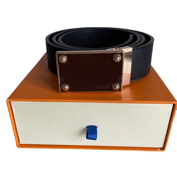 

fashion classic men designers belts womens mens casual letter smooth buckle metal mens ceinture belt, Black;brown