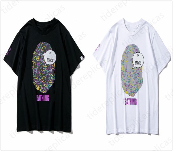 

mens designer clothes shark t shirt tshirts graphic tees clothing clothes patchwork t-shirt pure cotton sakura lettering zip print cartoon r, White;black