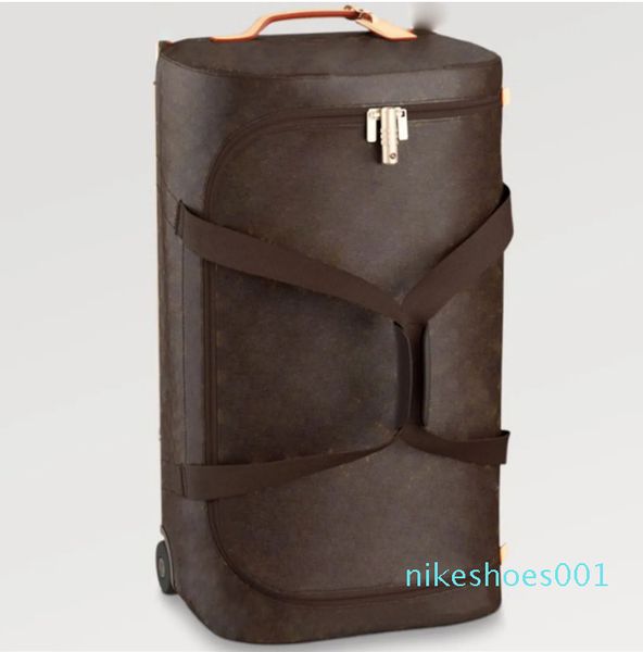 

Horizon Soft Duffle 55 Suitcases Lighweight Trolley Tsa Padlock Double Pull Zipper Closure Wide U Opening Luxury Spinner Universal Wheel Duffel Rolling Luggages, Khaki
