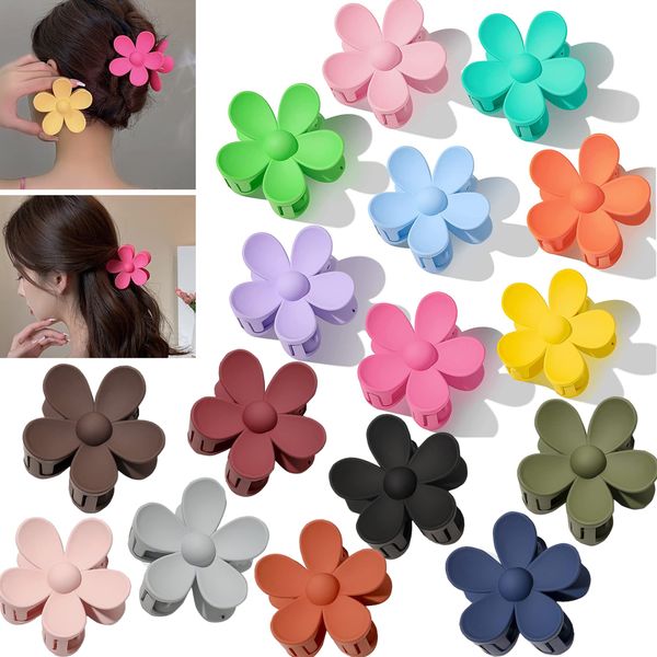

fashion women girl plastic hair claws ribbon crab clamps charm solid color flower shape lady small hairs clips headdress hair accessories 13, Slivery;white