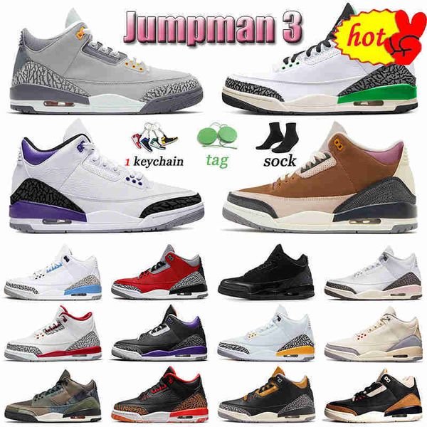 

2023 og r jumpman 3 basketball shoes 3s iii jorda retro lucky green dark iris jordens men trainers sport sneakers women winterized, Black