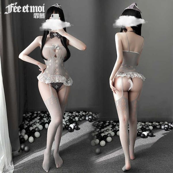 

toys stockings feimu lingerie pure desire department nurse one-piece socks suit silk uniform 7494, Red;black