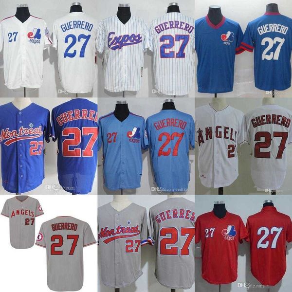 

baseball hall of fame montreal expos #27 vladimir guerrero jersey mens women youth 1982 vintage mesh bp 2004 retro kids shirts jerseys, Blue;black