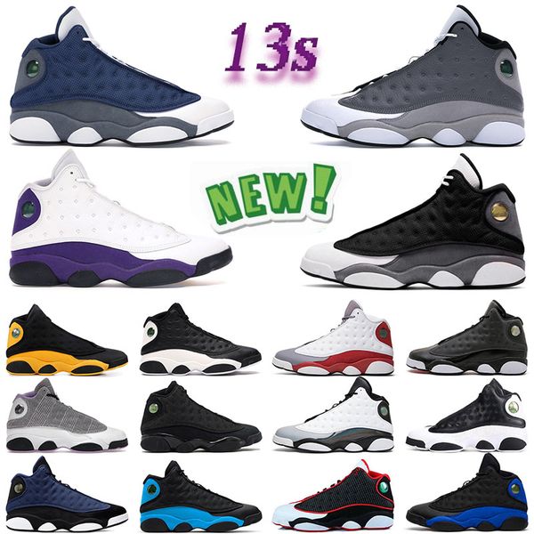 

13s men women basketball shoes jumpman 13 black flint houndstooth hyper royal chicago class off brave blue grey toe mens trainers phantom ou