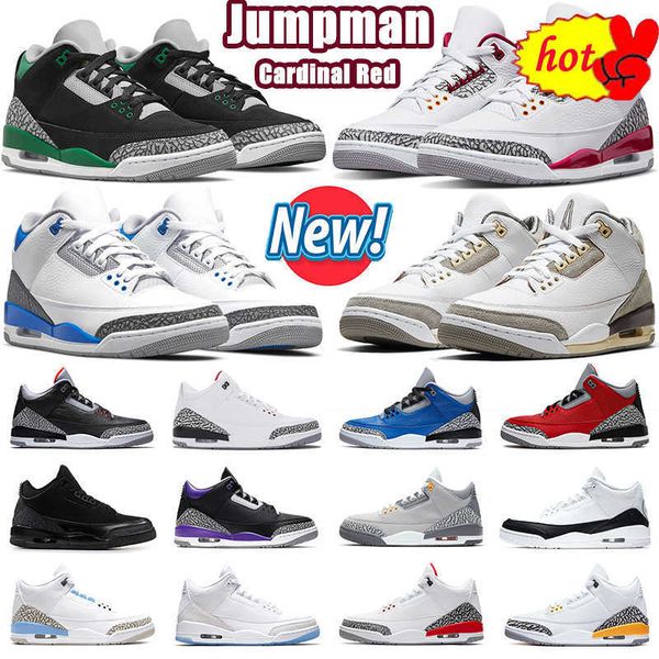 

2023 og jumpman 3 basketball shoes for men 3s cardinal red cement pine green racer blue medium grey midnight navy black cat pure white mens