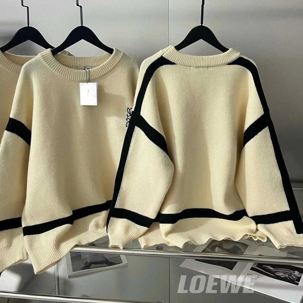 

winter knitwear women wool sweater embroidered pullover coat low designer sweaters womens oversize knit shirts, White;black